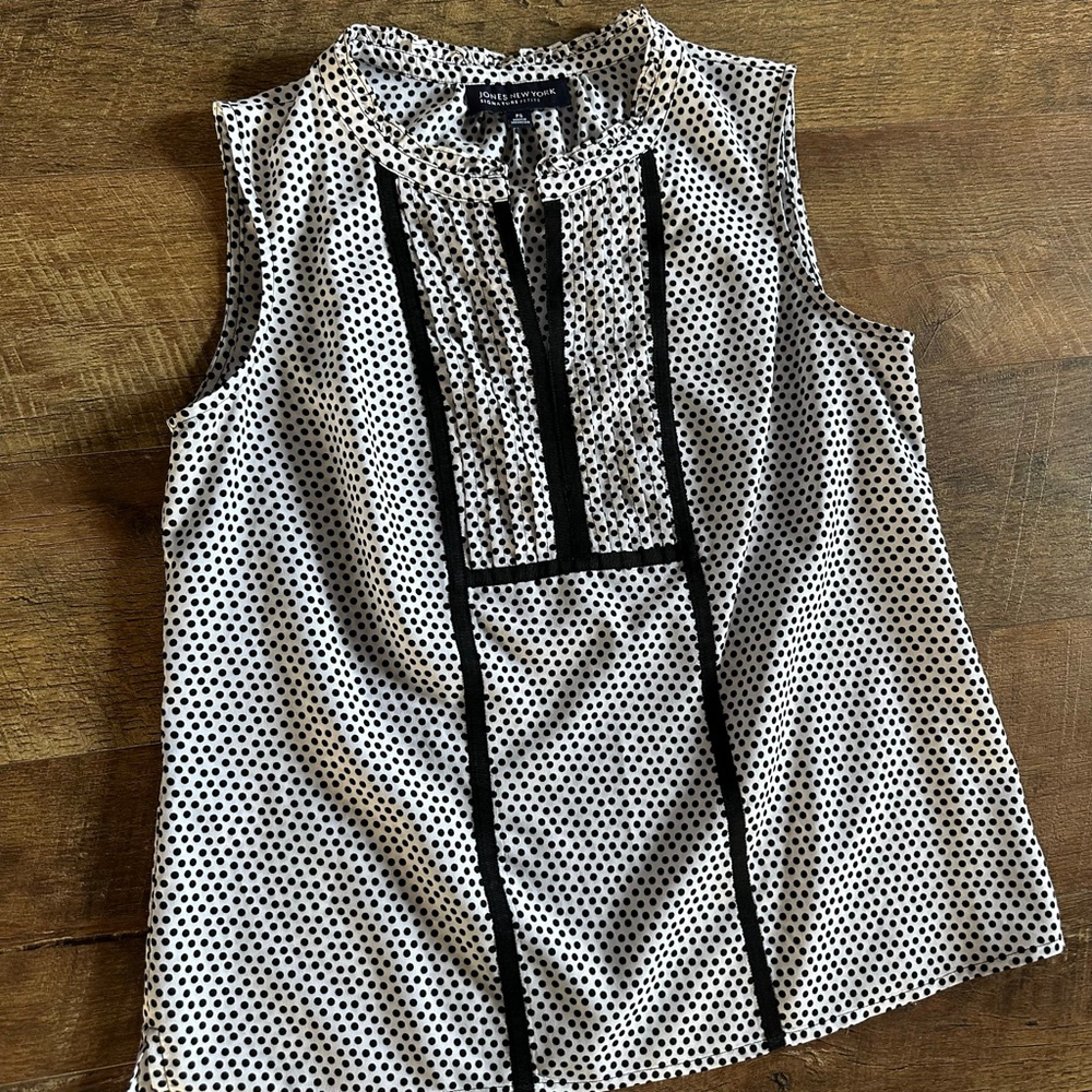 Women's Jones New York Petite Polka Dot Blouse PS small